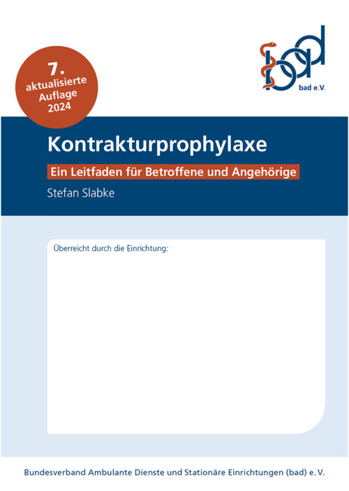 Titelseite des Leitfadens Kontrakturprophylaxe