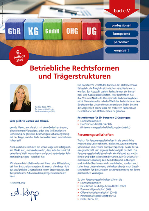 Betriebliche Rechtsformen und Trägerstrukturen 2 Betriebliche Rechtsformen und Trägerstrukturen 1
