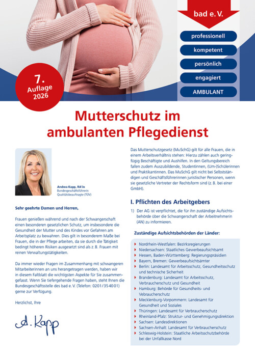 Mutterschutz im ambulanten Pflegedienst 5 Mutterschutz im ambulanten Pflegedienst 1