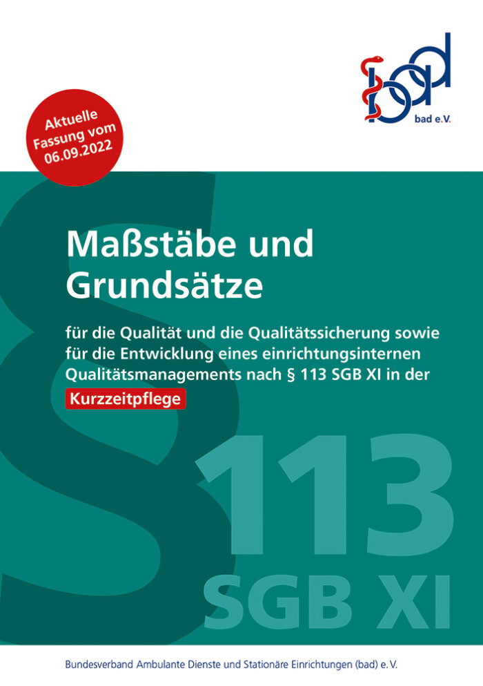 Broschüre Maßstäbe und Grundsätze Kurzzeitpflege Nr. 414