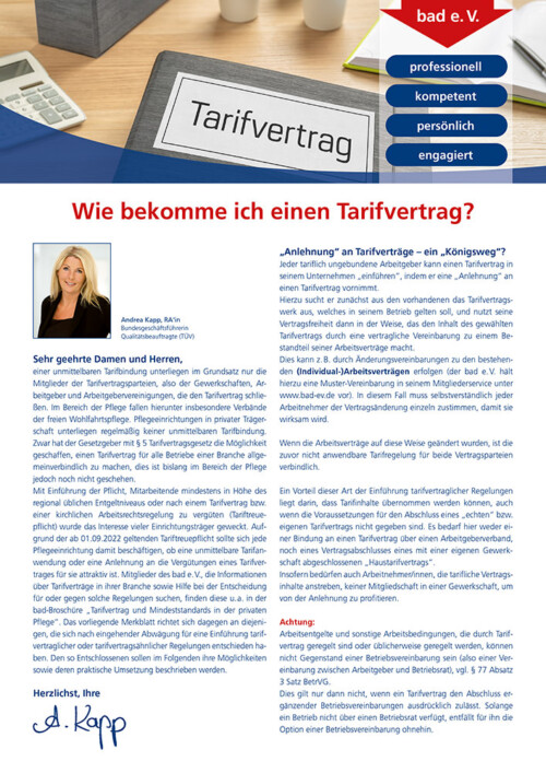 Merkblatt Tarifvertrag 2022 Nummer 119