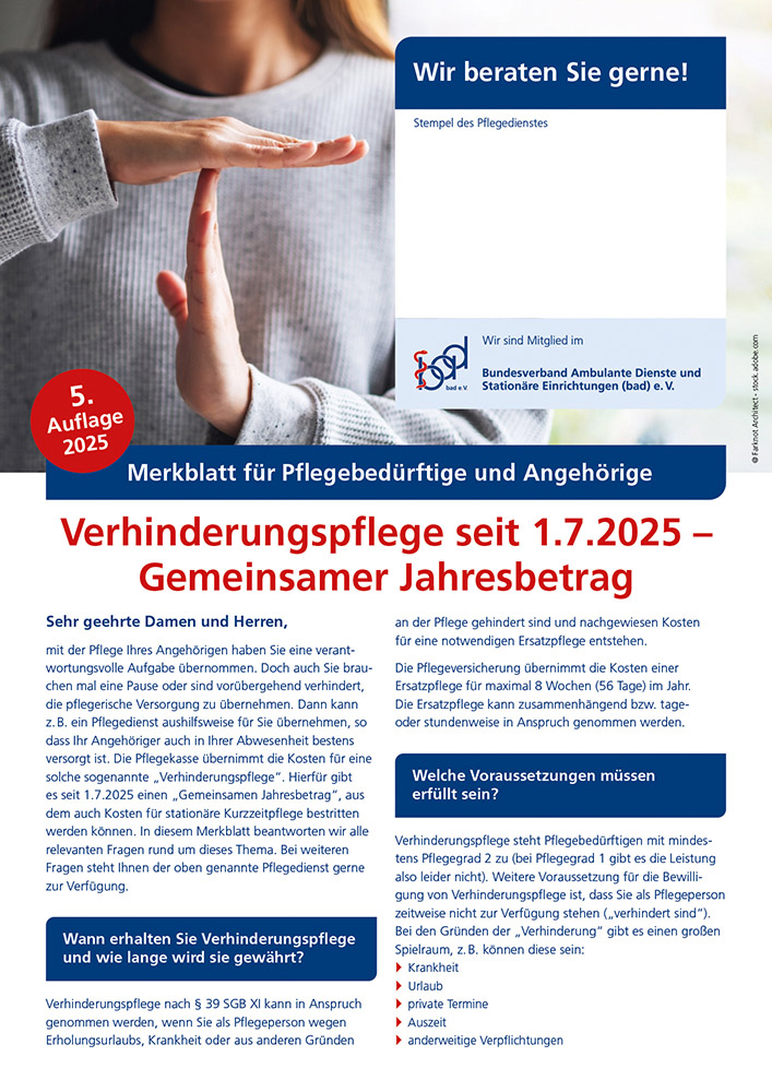 Verhinderungspflege 1 Verhinderungspflege