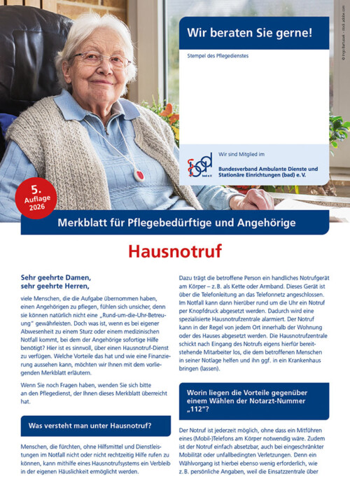 Hausnotruf 3 Merkblatt Hausnotruf