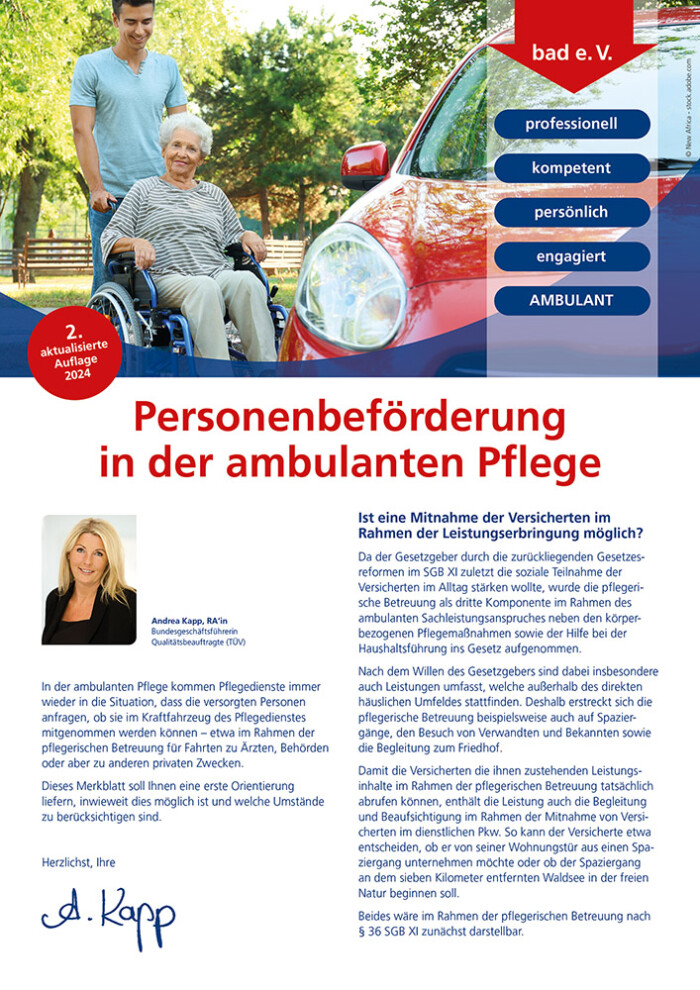 Personenbeförderung in der ambulanten Pflege 1