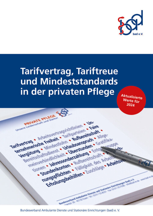 Tarifvertrag, Tariftreue und Mindeststandards in der privaten Pflege