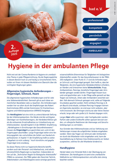 Merkblatt Hygiene in der ambulanten Pflege
