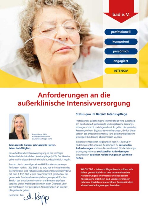 Anforderungen an die außerklinische Intensivversorgung 2