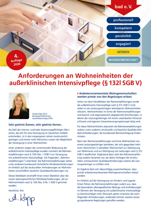Merkblatt Anforderungen Wohneinheiten AKI – Arbeitgeberverband private Pflegeeinrichtungen – bad e.V.