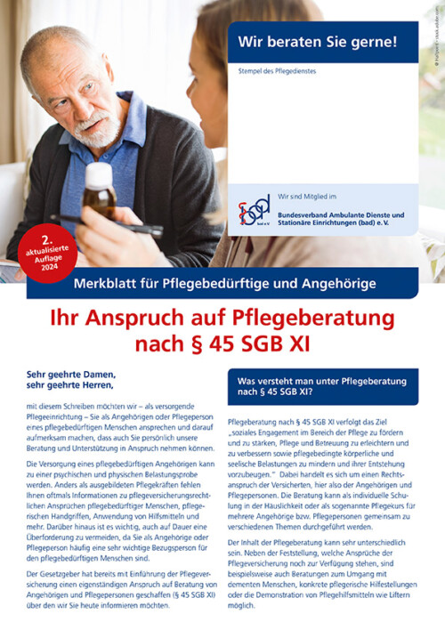 Ihr Anspruch auf Pflegeberatung nach § 45 SGB XI 3