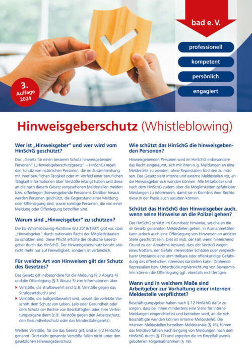 Hinweisgeberschutz (Whistleblowing) 1