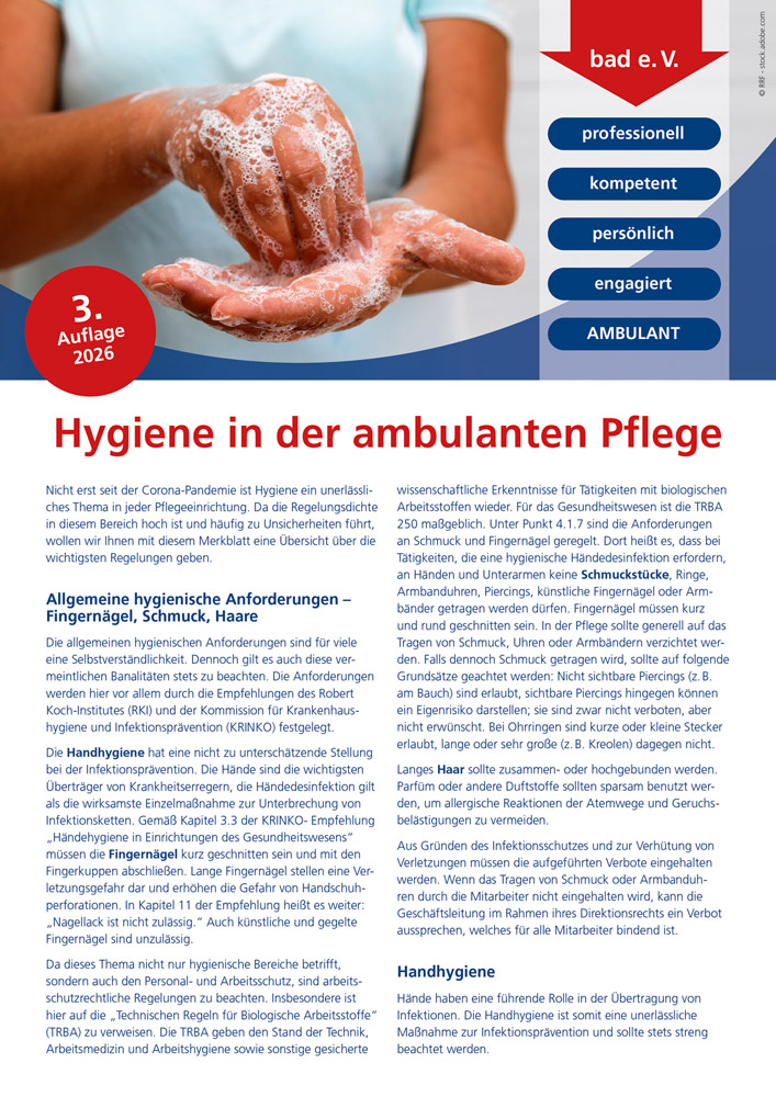 Hygiene in der ambulanten Pflege 1 Hygiene in der ambulanten Pflege
