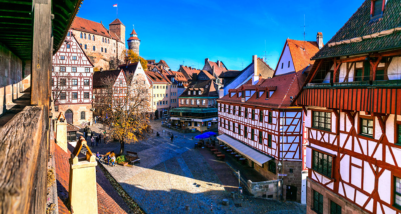Mittelalterliche Innenstadt mit Fachwerkhäusern