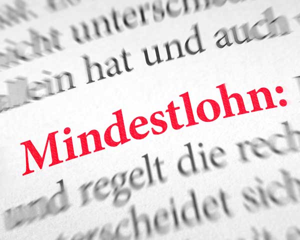 Darstellung des Wortes „Mindestlohn“ in einem Lexikon